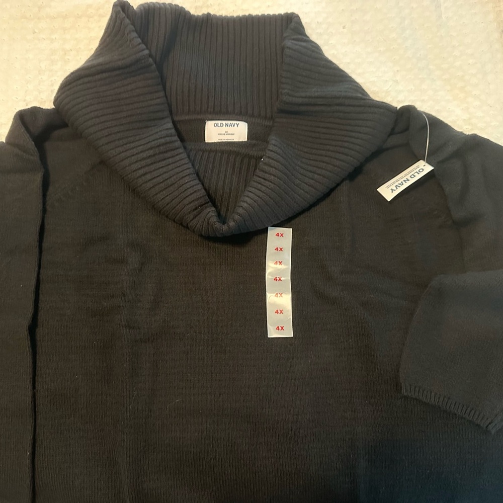 NWT chunky black turtle neck sweater 4x